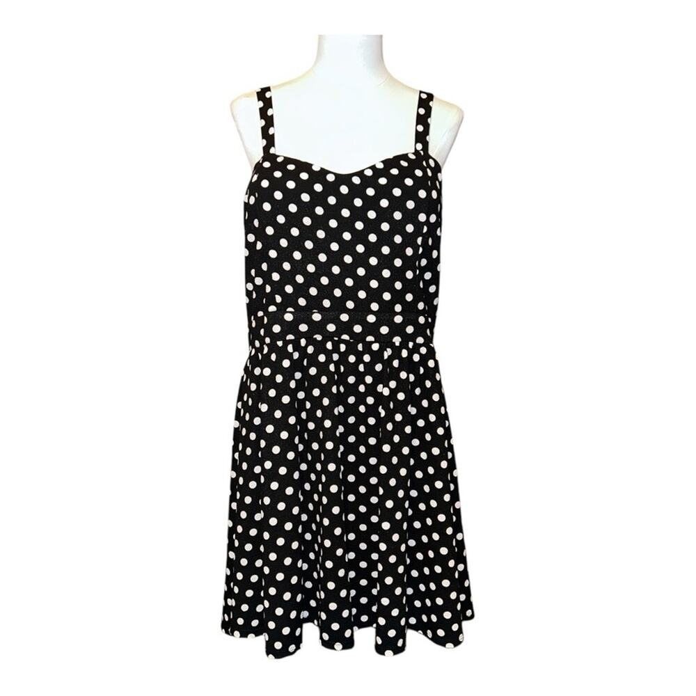 Women’s Black and White Polka Dot Dress Swing Pin-Up Size 2X Plus